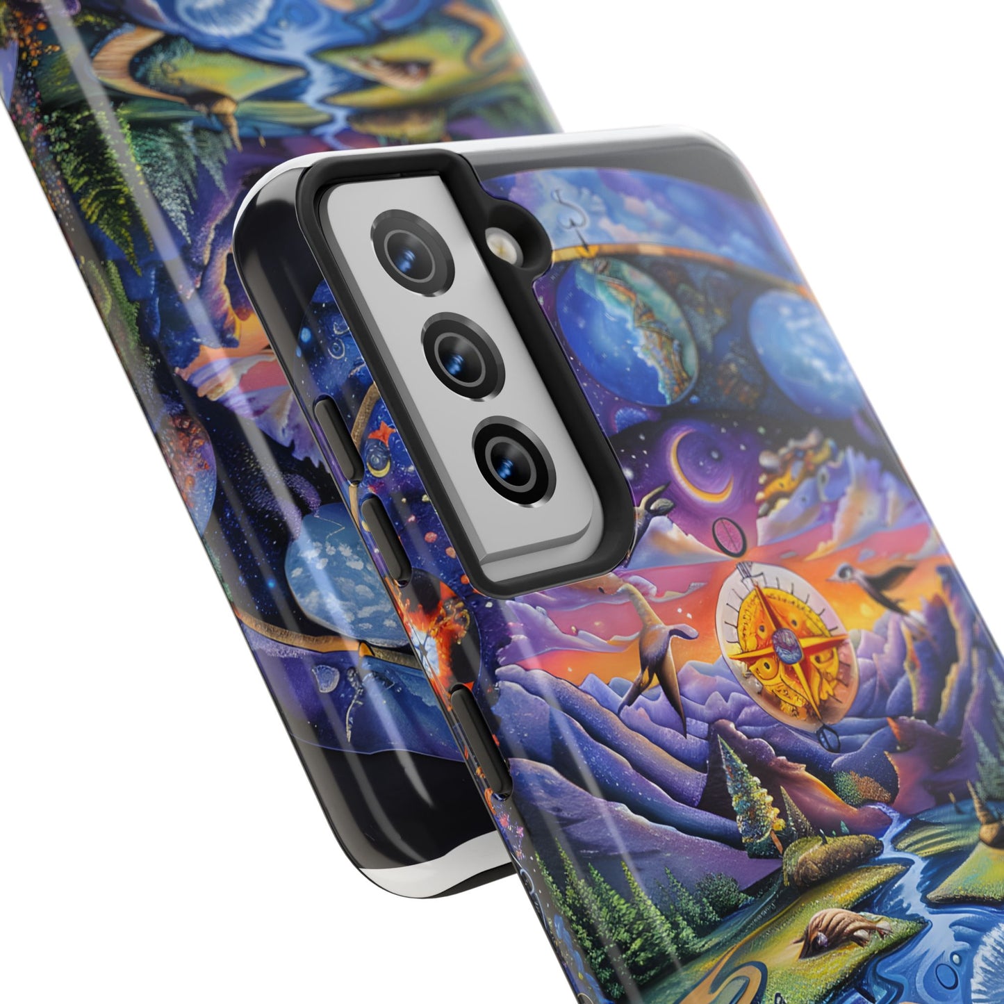 Nature-Inspired Tough Phone Cases with Cosmic Design