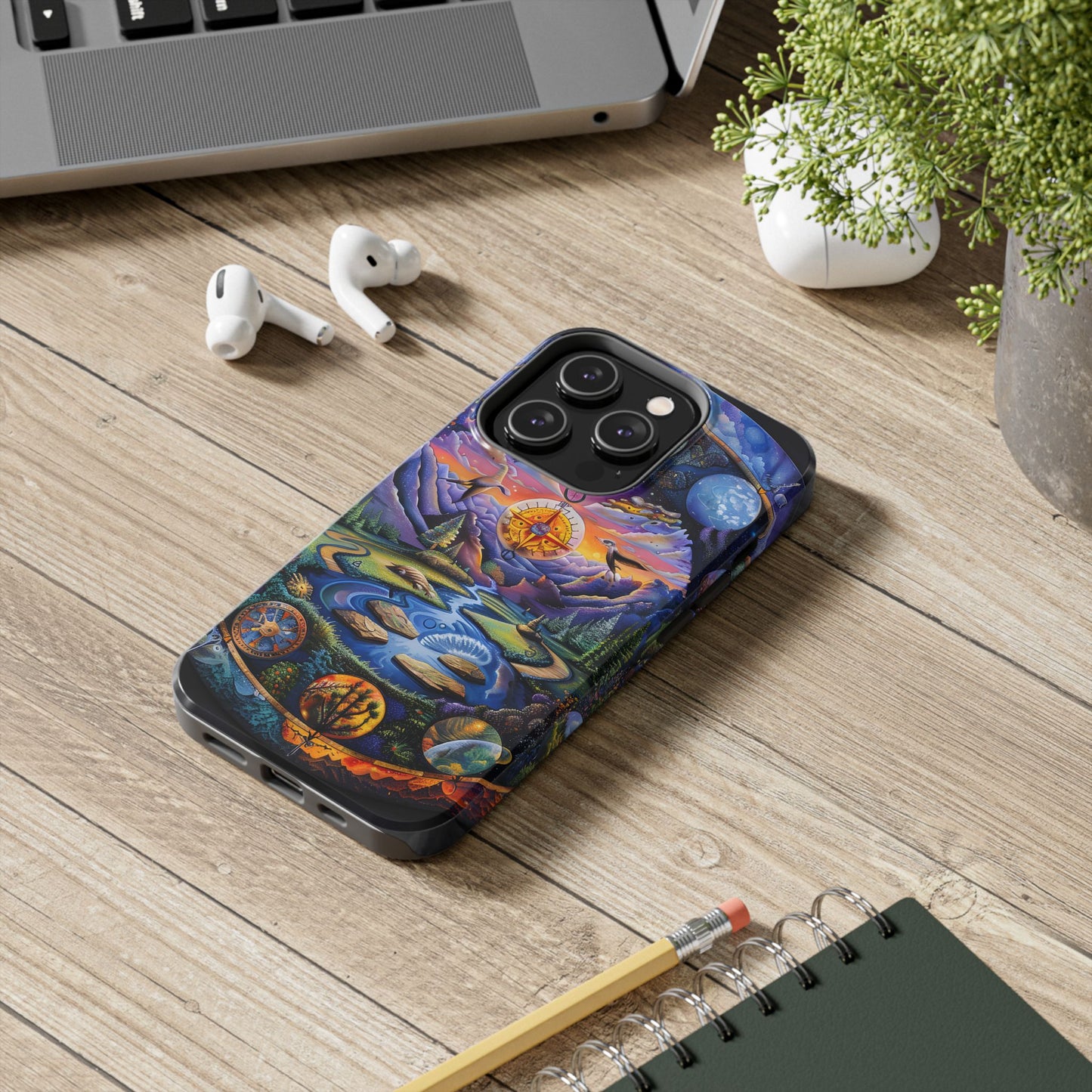 Nature-Inspired Tough Phone Cases with Cosmic Design