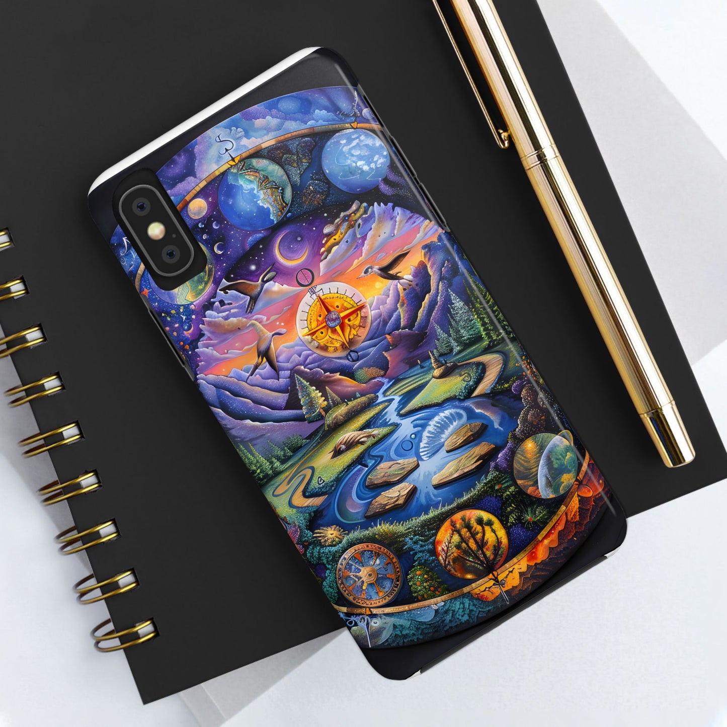 Nature-Inspired Tough Phone Cases with Cosmic Design