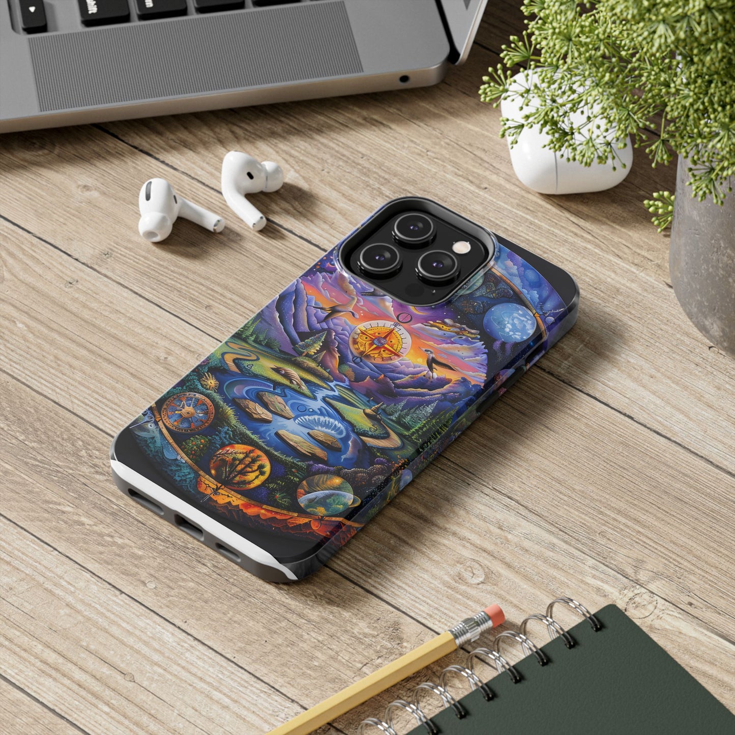 Nature-Inspired Tough Phone Cases with Cosmic Design